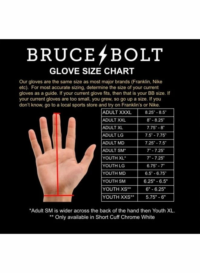 BRUCE BOLT PREMIUM PRO SHORT CUFF BATTING GLOVES 8 BRUCE BOLT PREMIUM PRO SHORT CUFF BATTING GLOVES - Image 6