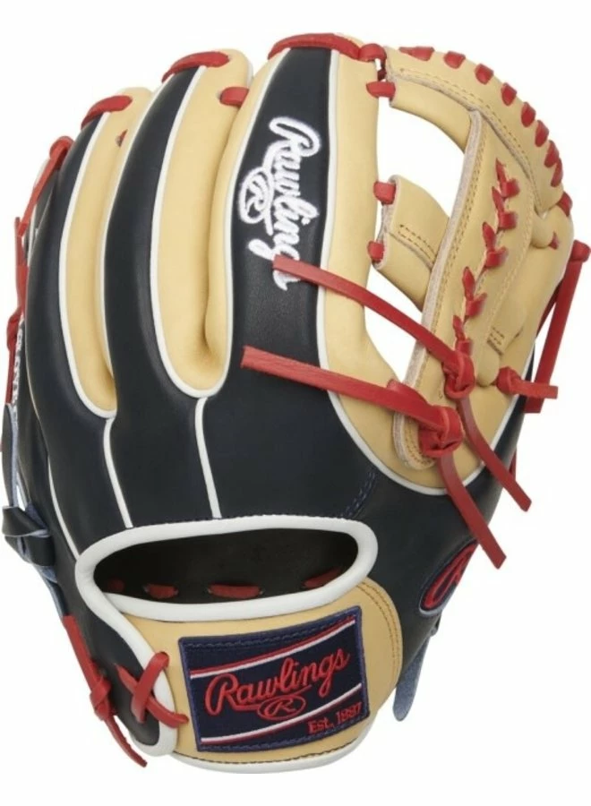 Rawlings Heart Of The Hide Infield Glove Scarlet/Navy 11.5-inch 3 Rawlings Heart Of The Hide Infield Glove Scarlet/Navy 11.5-inch