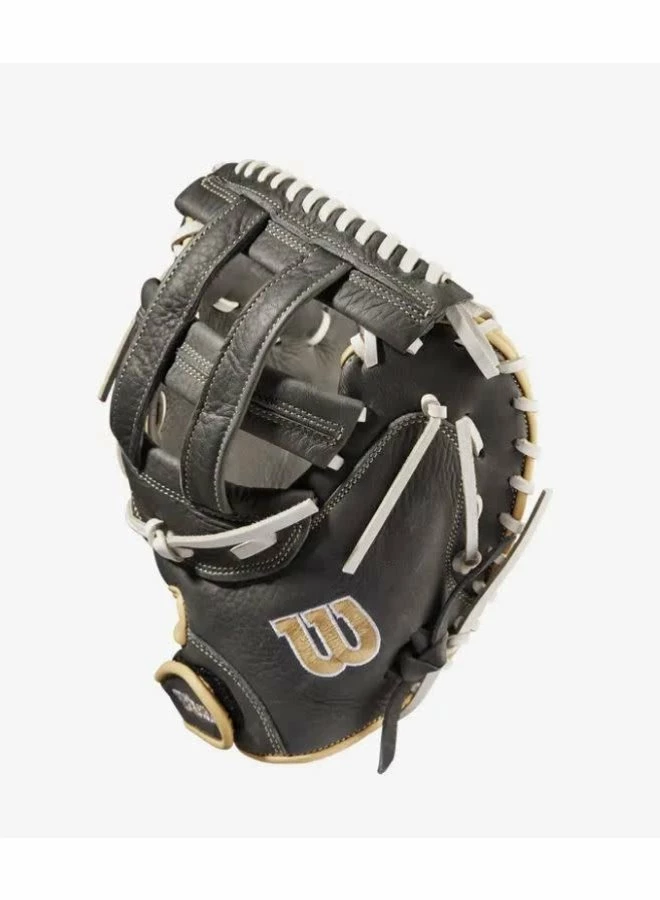 Wilson A1000 Fastpitch CM33 33 Grey/Blonde/White Catchers Mitt 4 Wilson A1000 Fastpitch CM33 33 Grey/Blonde/White Catchers Mitt - Image 2
