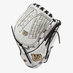 Wilson A1000 Fastpitch Outfield/Pitcher's Glove V125 12.5 White/White/Black & Blonde -100percent Sales wilson wilson a1000 fastpitch outfield pitchers gl 1