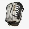 Wilson A1000 Fastpitch T125 12.5 White/White/Black & Blonde -100percent Sales wilson wilson a1000 fastpitch t125 125 white white