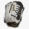Wilson A1000 Fastpitch T125 LHT 12.5 White/White/Black & Blonde -100percent Sales wilson wilson a1000 fastpitch t125 lht 125 white w