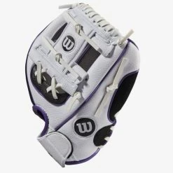 Wilson A200 EZ Catch Baseball 10-inch White/Black/Purple -100percent Sales wilson wilson a200 ez catch baseball 10 inch white 2