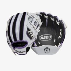 Wilson A200 EZ Catch Baseball 10-inch White/Black/Purple -100percent Sales wilson wilson a200 ez catch baseball 10 inch white 3