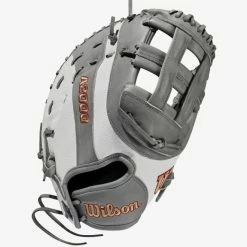 Wilson A2000 Fastpitch FP1B W/SuperSkin (1B) LHT 12 Grey/White SS/Grey