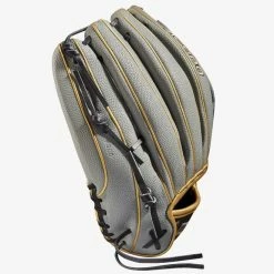 Wilson A2000 FP V125 W/Spin Control & SuperSkin (OF) 12.5 Grey SC /Grey SS/Gold -100percent Sales wilson wilson a2000 fp v125 w spin control supersk 2