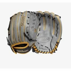 Wilson A2000 FP V125 W/Spin Control & SuperSkin (OF) 12.5 Grey SC /Grey SS/Gold -100percent Sales wilson wilson a2000 fp v125 w spin control supersk 4