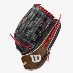 Wilson A2K 1799 W/SuperSkin (OF) 12.75 Black/Black/Saddle Tan -100percent Sales wilson wilson a2k 1799 w superskin of 1275 black b 2