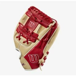 Wilson A500 11-inch Utility Youth Baseball Glove Blonde/Red/White -100percent Sales wilson wilson a500 11 inch utility youth baseball 1