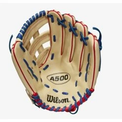Wilson A500 12-inch Utility Youth Baseball Glove Blonde/Red/Royal 10 Wilson A500 12-inch Utility Youth Baseball Glove Blonde/Red/Royal -100percent Sales wilson wilson a500 12 inch utility youth baseball 3