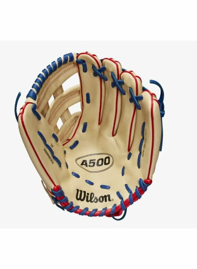 Wilson A500 12-inch Utility Youth Baseball Glove Blonde/Red/Royal 6 Wilson A500 12-inch Utility Youth Baseball Glove Blonde/Red/Royal - Image 4