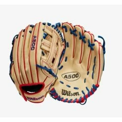 Wilson A500 12-inch Utility Youth Baseball Glove Blonde/Red/Royal 11 Wilson A500 12-inch Utility Youth Baseball Glove Blonde/Red/Royal -100percent Sales wilson wilson a500 12 inch utility youth baseball 4