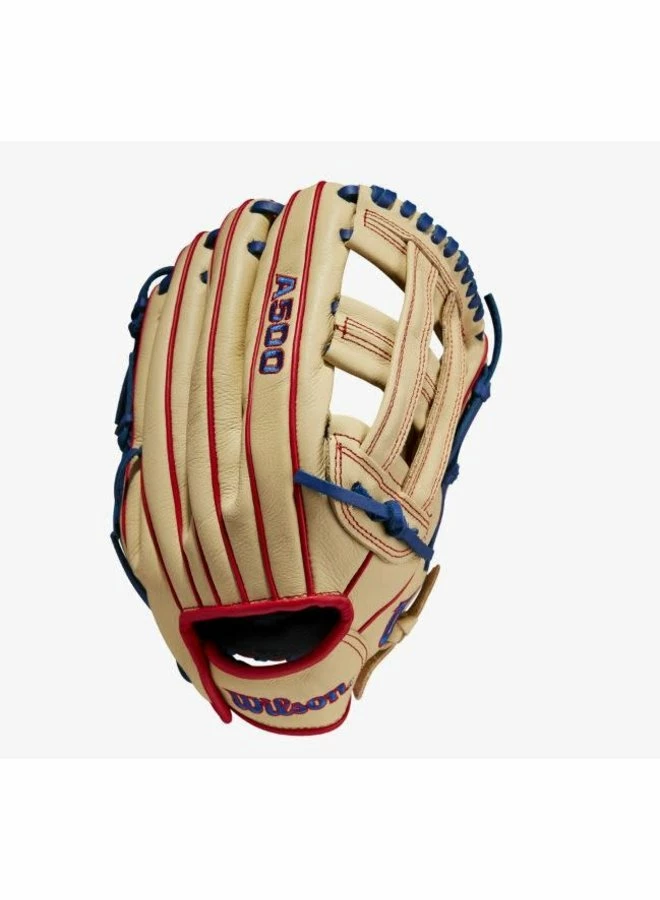 Wilson A500 12-inch Utility Youth Baseball Glove Blonde/Red/Royal 3 Wilson A500 12-inch Utility Youth Baseball Glove Blonde/Red/Royal