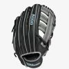 Wilson A500 12.5-inch Utility Youth Baseball Glove Black/Grey/Tropical Blue -100percent Sales wilson wilson a500 125 inch utility youth baseball