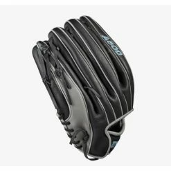 Wilson A500 12.5-inch Utility Youth Baseball Glove Black/Grey/Tropical Blue -100percent Sales wilson wilson a500 125 inch utility youth baseball 3